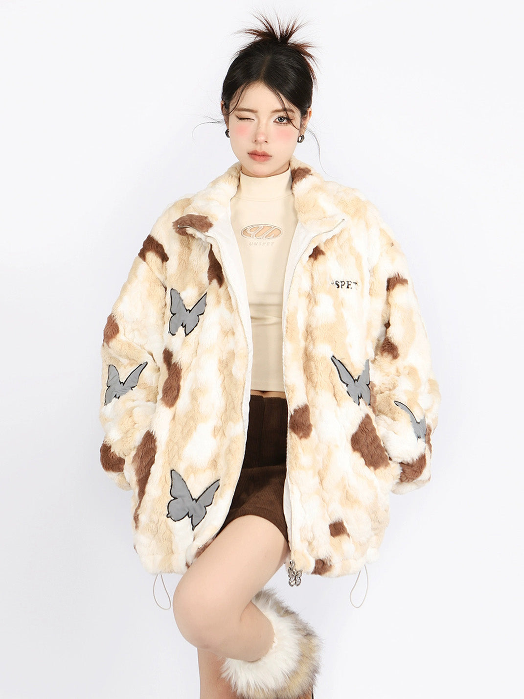 Margot | Παλτό από Μαλλί Lambswool με Σχέδιο Tie Dye και Πεταλούδες (Tie Dye Butterfly Lambswool Coat)