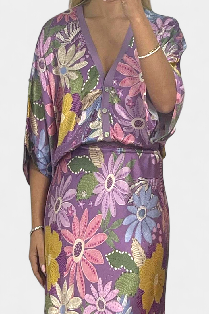 Shae Apalo Set με Μπλούζα και Φλοράλ Φούστα Γοργονέ