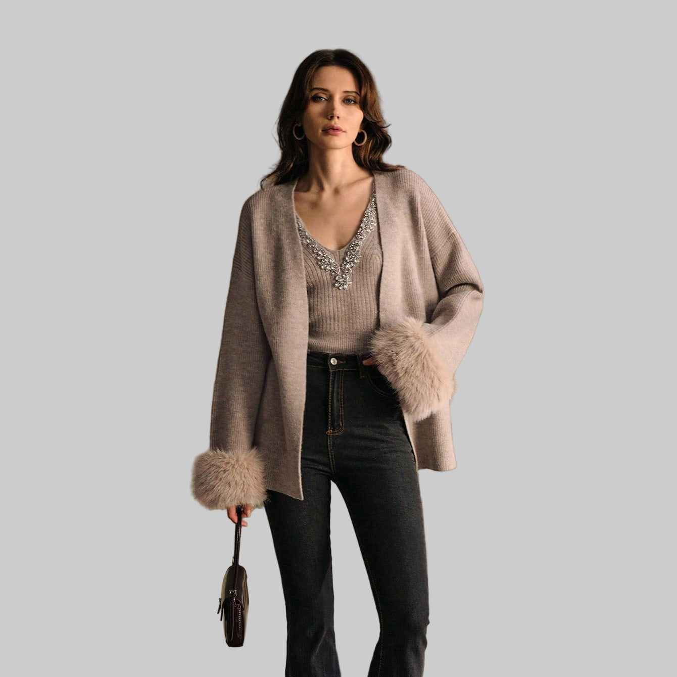 Eira embellished Blouse with Coordinated Shrug