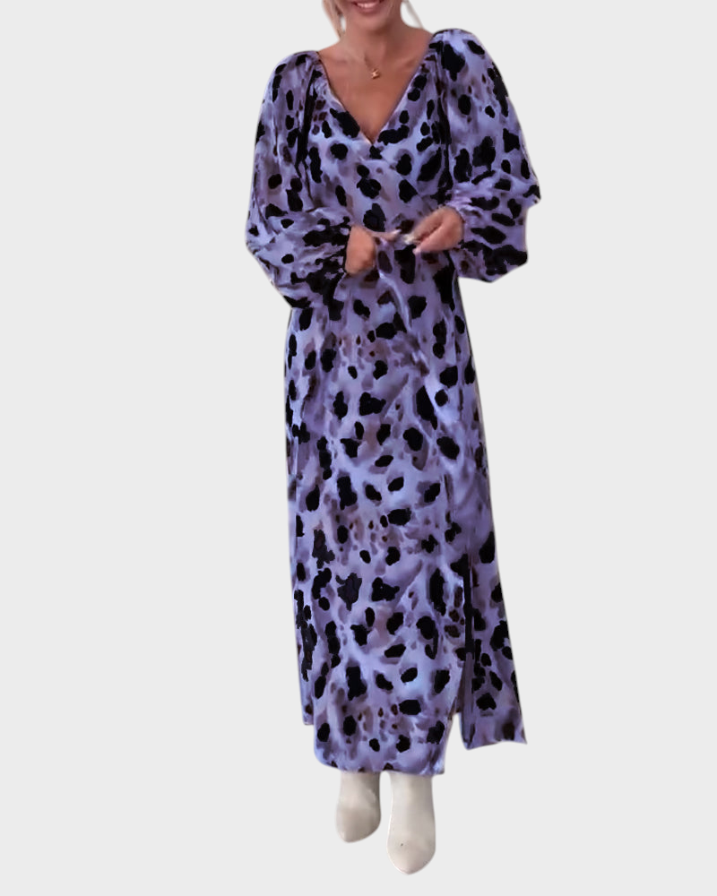 Avice | Εκτυπωμένο Σέξι Φόρεμα V-Neck