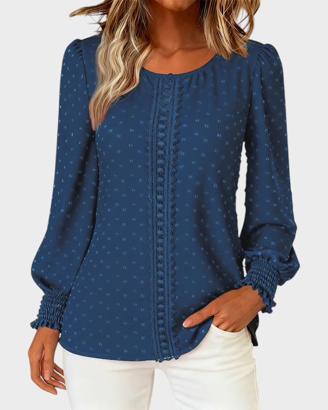 Lilibeth | Μπλούζα με Στρογγυλή Λαιμόκοψη και Φουσκωτά Μανίκια