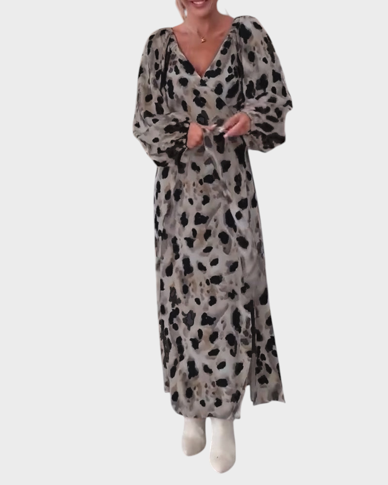 Avice | Εκτυπωμένο Σέξι Φόρεμα V-Neck