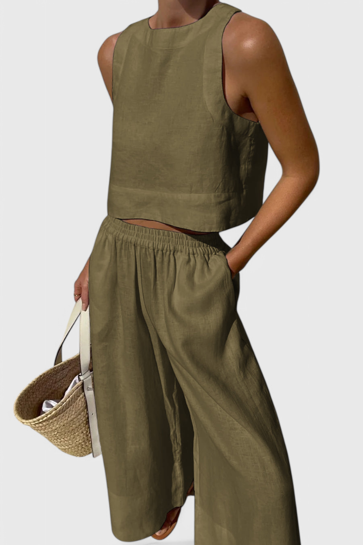 Avelina Μινιμαλιστικό Σετ από Ανάλαφρο Βαμβάκι και Λινό