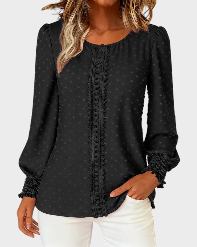 Lilibeth | Μπλούζα με Στρογγυλή Λαιμόκοψη και Φουσκωτά Μανίκια