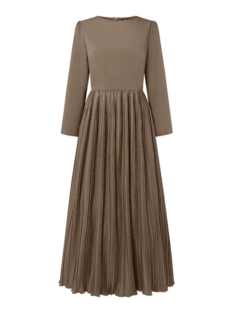 Marvee | Μακρυμάνικο Μάξι Φόρεμα με Πιέτες (Long Sleeve Pleated Maxi Dress)