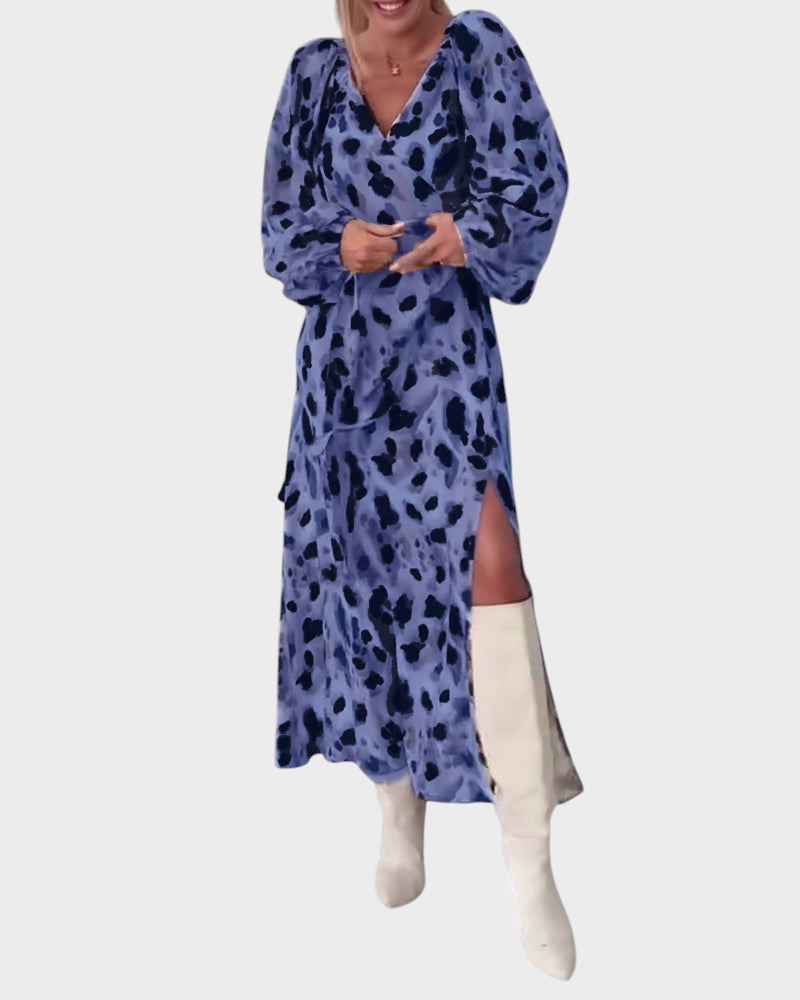 Avice | Εκτυπωμένο Σέξι Φόρεμα V-Neck