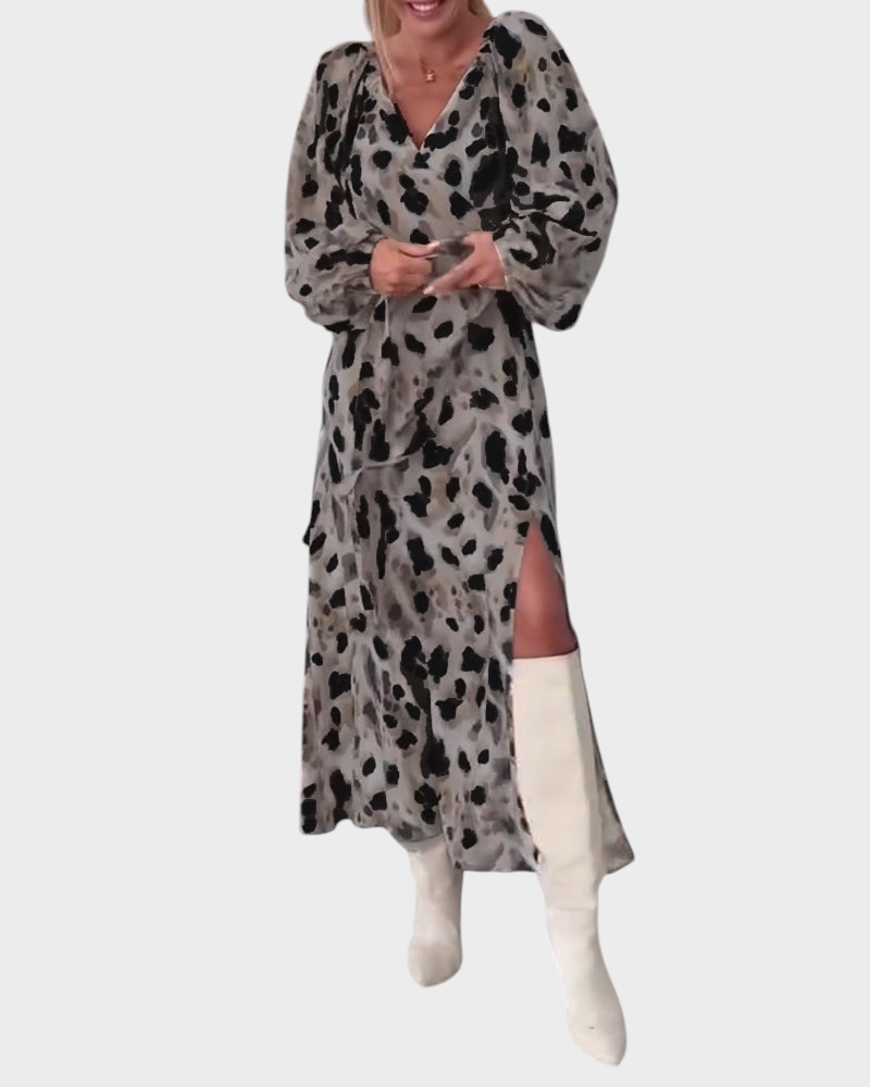 Avice | Εκτυπωμένο Σέξι Φόρεμα V-Neck