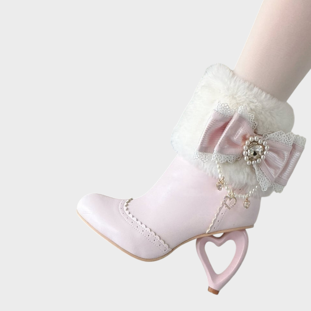 Candy | Μπότες με φτέρνα Heart Heel Sakura Pink