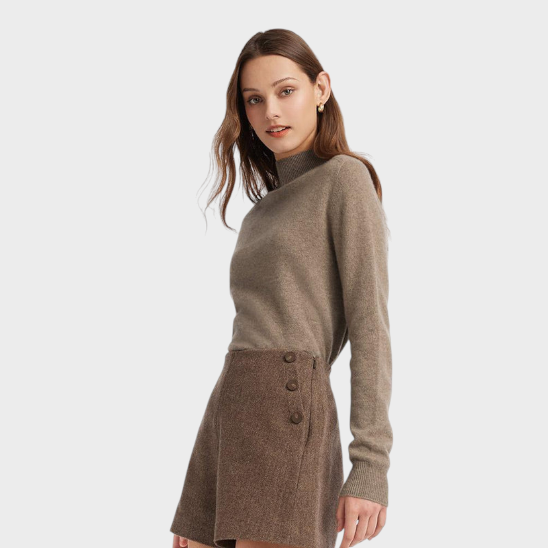 Divine | Γυναικείο Πουλόβερ Cashmere με Ψηλό Λαιμό