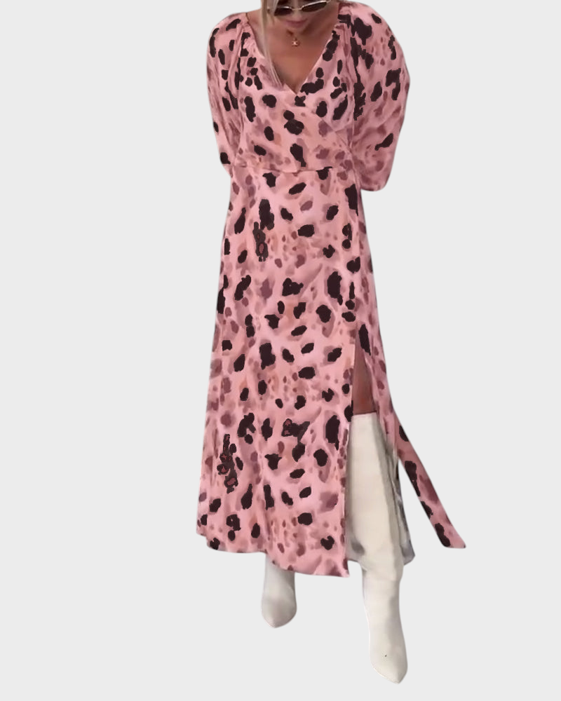 Avice | Εκτυπωμένο Σέξι Φόρεμα V-Neck