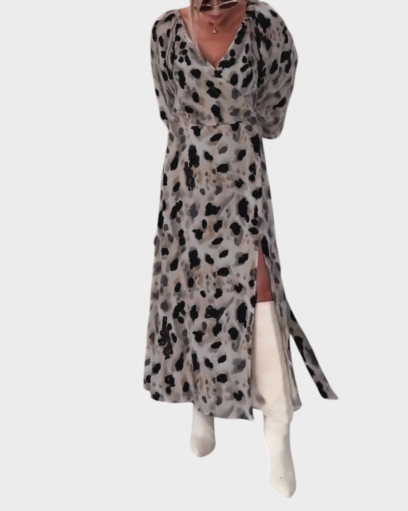 Avice | Εκτυπωμένο Σέξι Φόρεμα V-Neck