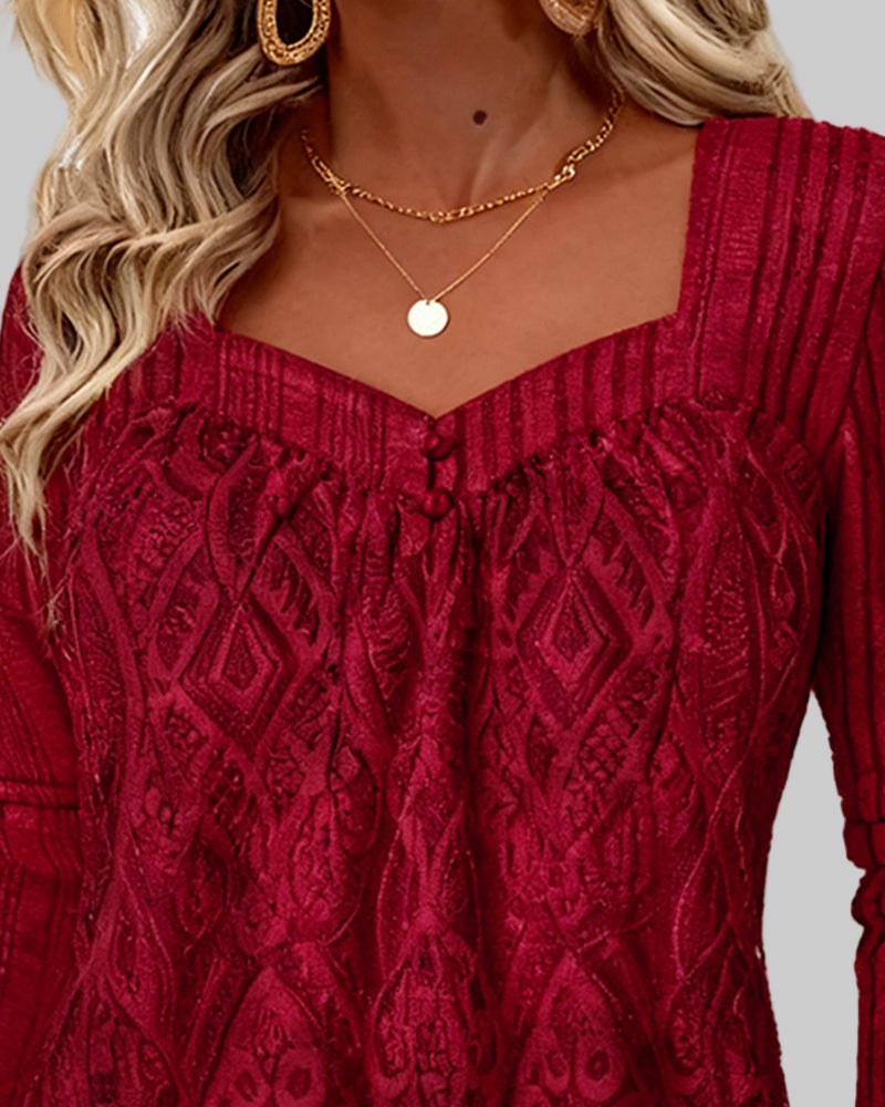 τοπ με τετράγωνη λαιμόκοψη και δαντέλα στη μασχάλη