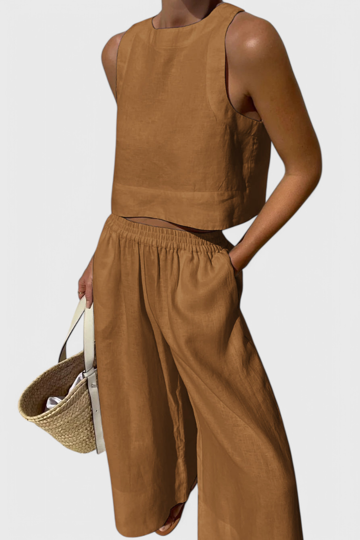 Avelina Μινιμαλιστικό Σετ από Ανάλαφρο Βαμβάκι και Λινό