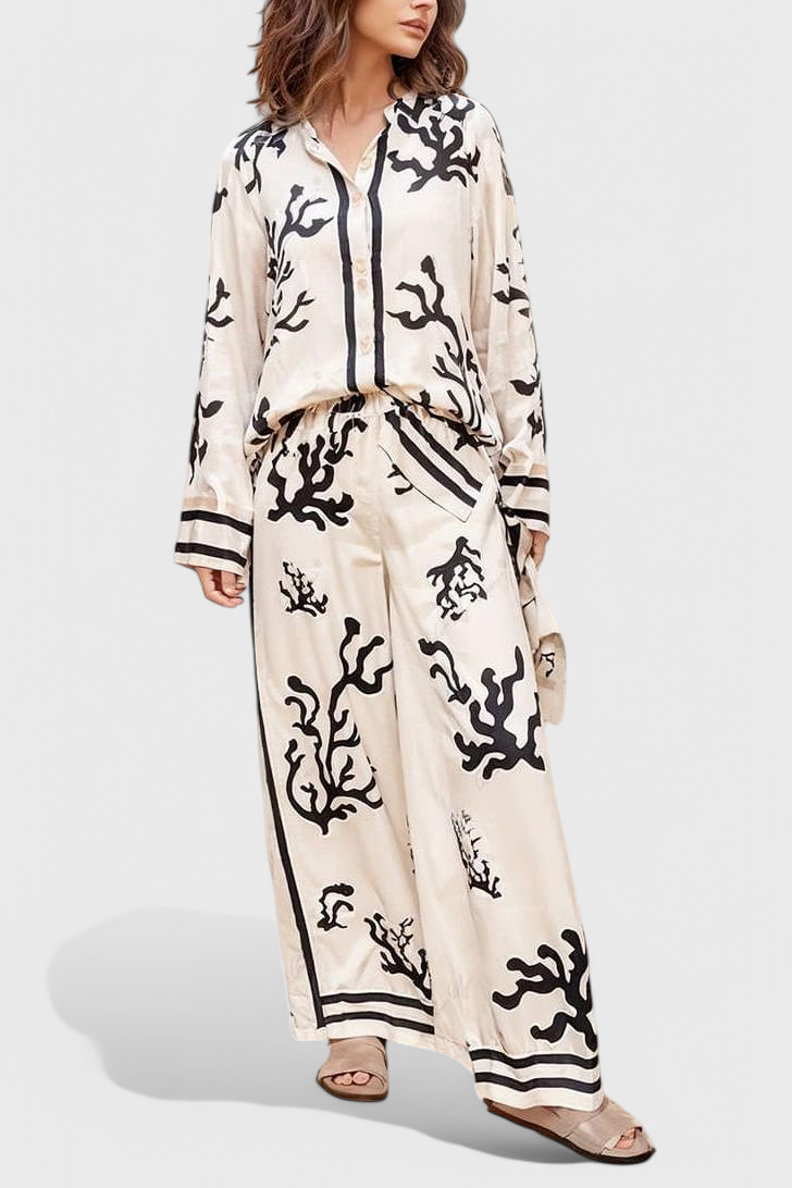 Nazaret Set με Φαρδύ Παντελόνι και Καλλιτεχνική Στάμπα