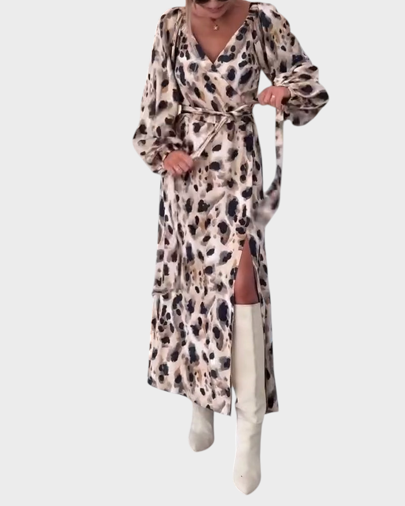 Avice | Εκτυπωμένο Σέξι Φόρεμα V-Neck