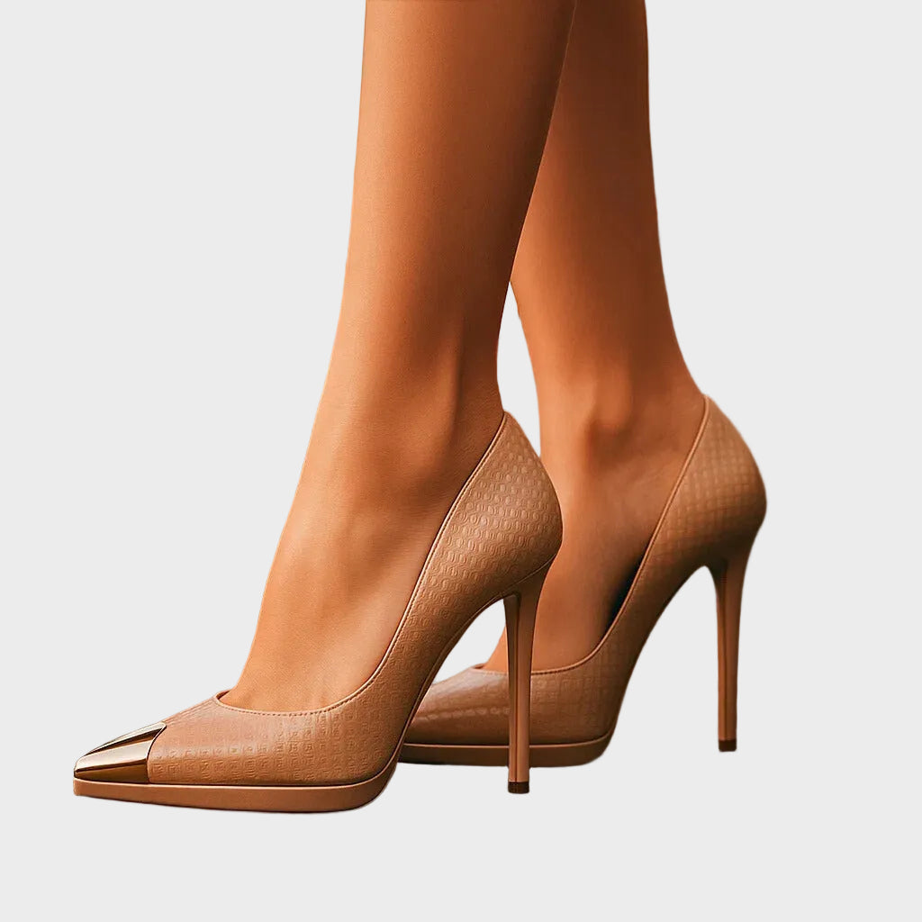 AVELINE Γόβες με Χρυσή Μύτη