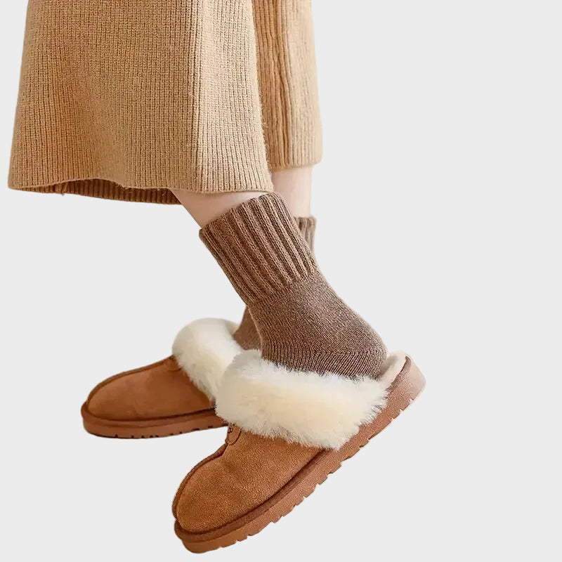 Sally | Mid Calf Cotton Winter Socks