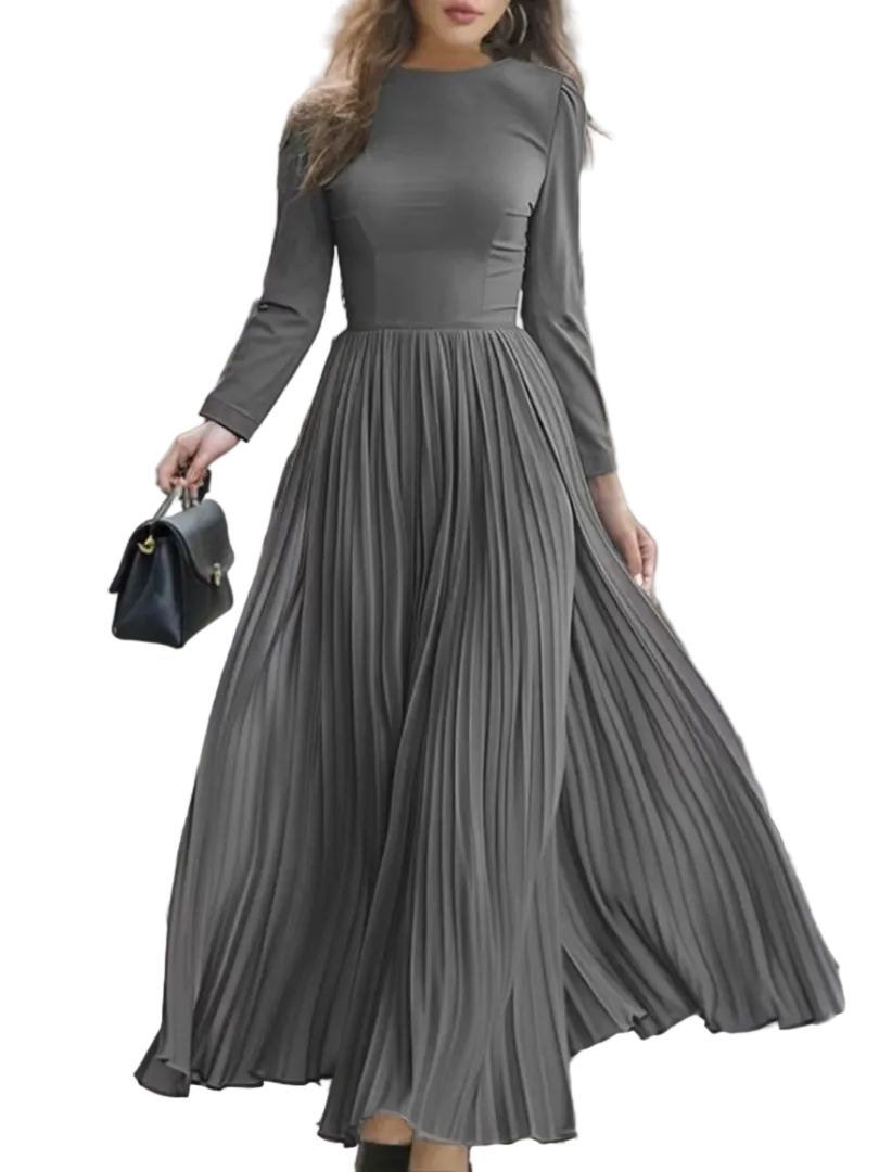 Marvee | Μακρυμάνικο Μάξι Φόρεμα με Πιέτες (Long Sleeve Pleated Maxi Dress)