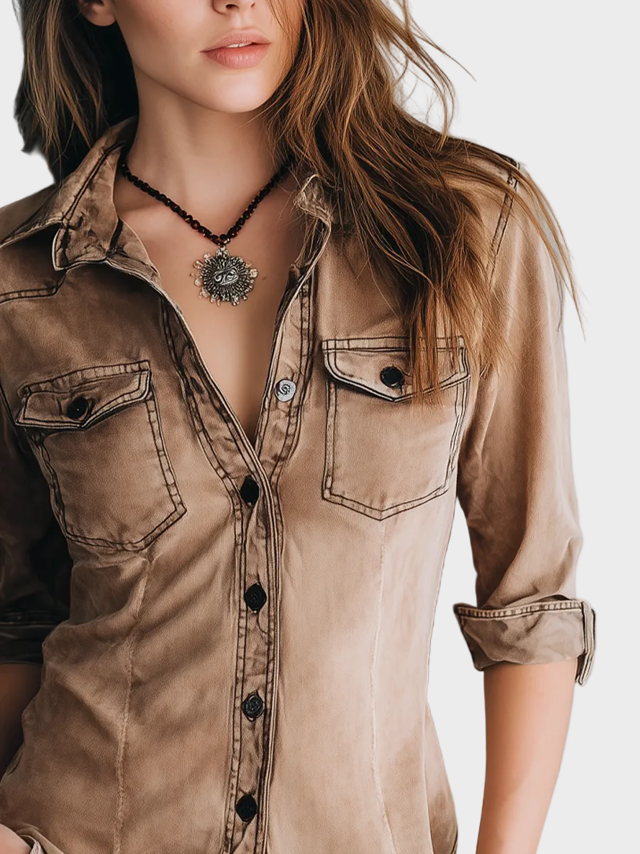 Ace | Ρετρό Πλυμένη Μπλούζα με Αντίθετες Ραφές