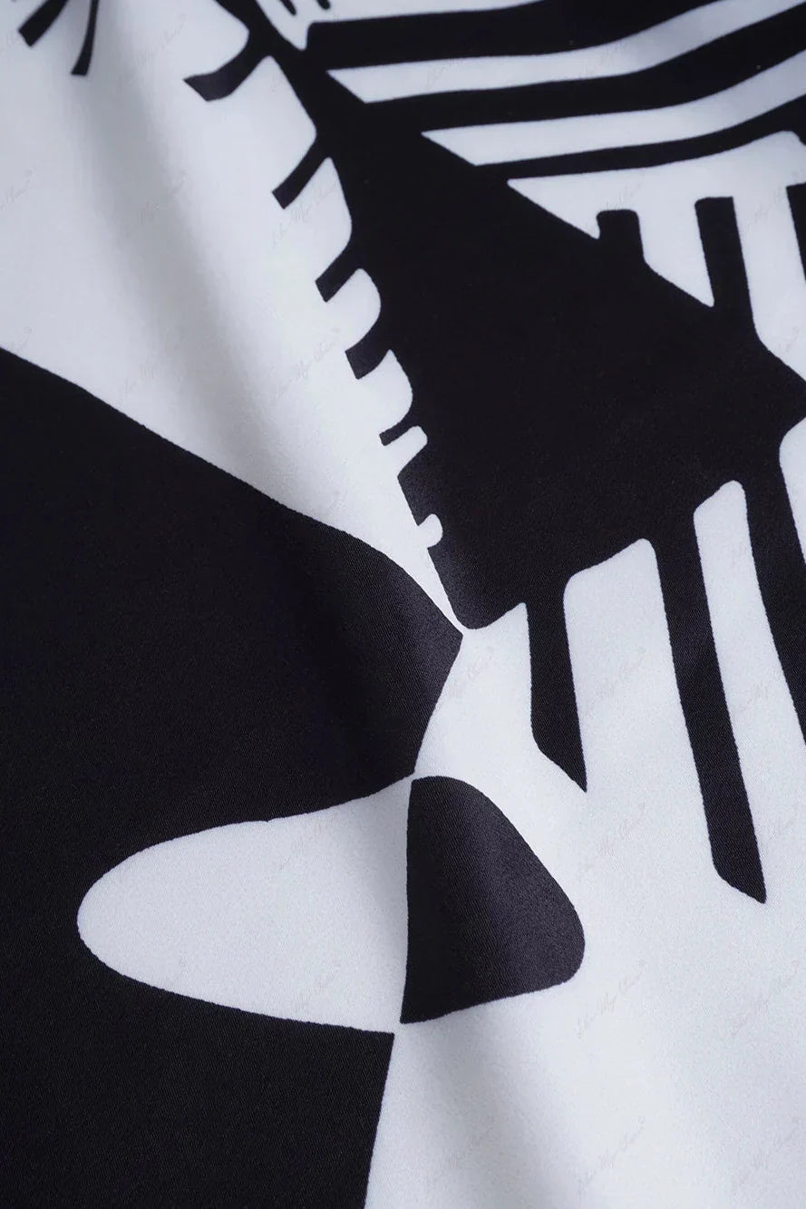 Basilisa Set με Φαρδύ Παντελόνι και Γκραφίτι Στάμπα