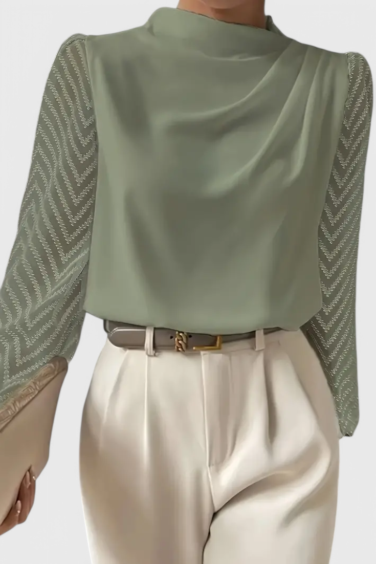 Zaraa Κομψή Μπλούζα με Διάφανες Μανίκες