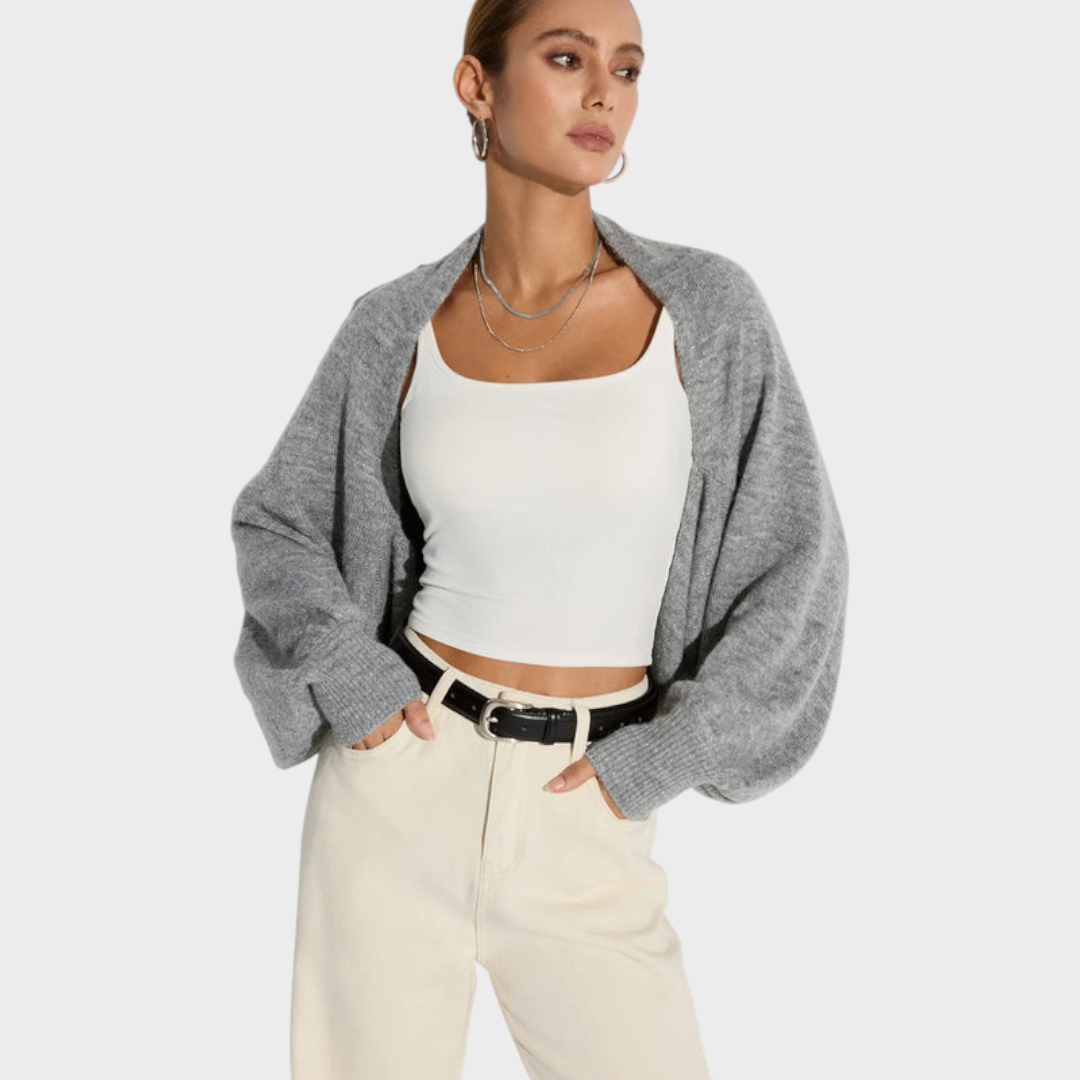 Jazzie | Κάρντιγκαν από Μίγμα Μαλλιού με Υπερμεγέθη Μανίκια Μπατγουίνγκ