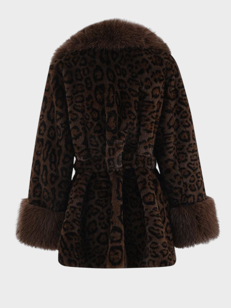 Λεοπάρ faux γούνα πανωφόρο