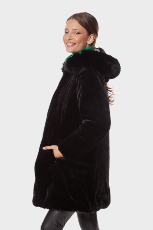 Bernadette | Μπουφάν διπλής όψεως με γούνα