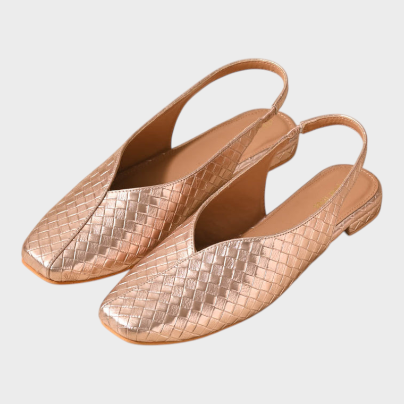 Amanda | Σανδάλια με τετράγωνη μύτη και τακούνι block σε ροζ χρυσό