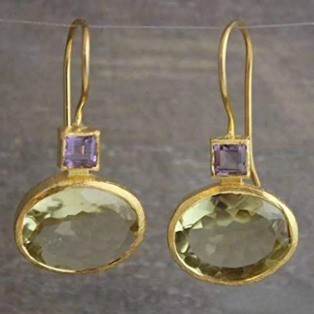 Πράσινα Ρετρό Σκουλαρίκια