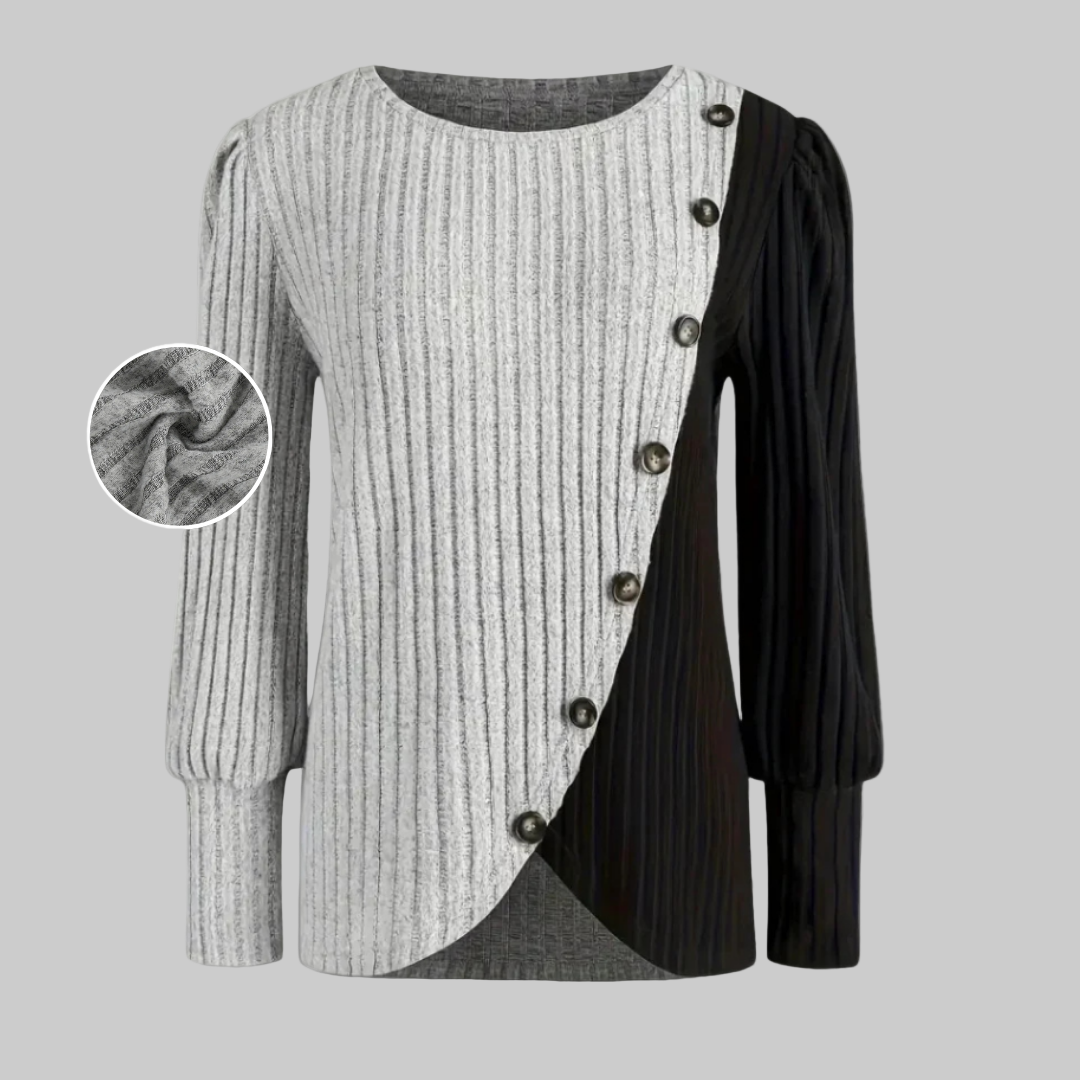 KAIA | κομψό πλεκτό πουκάμισο με μακριά μανίκια και κουμπιά