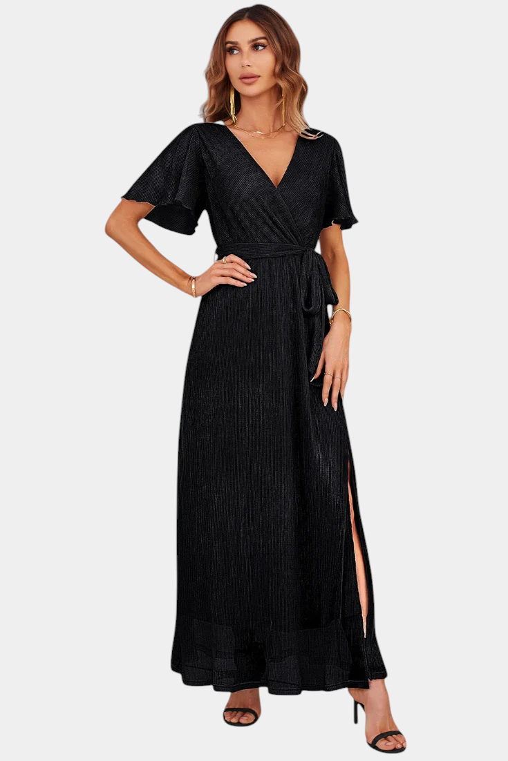 Esperanza Maxi Wrap φόρεμα με βολάν μανίκια