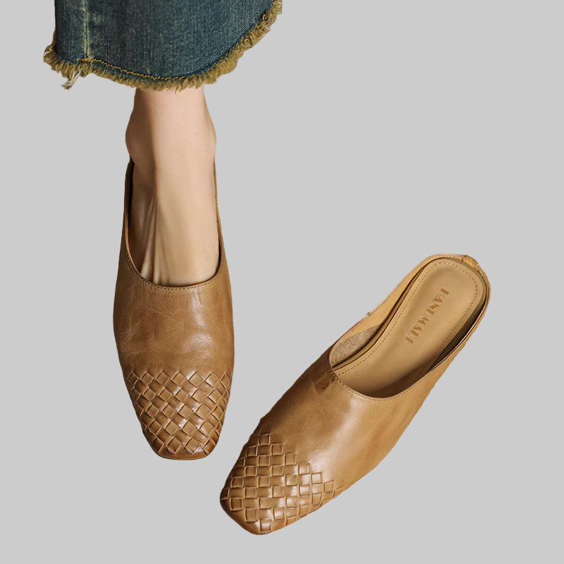 Μουλάρια Nuvella Δερμάτινα Τετράγωνα