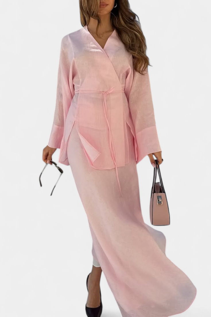 Zelda Set με Πουκάμισο με Λαιμόκοψη V και Φούστα με Άνοιγμα