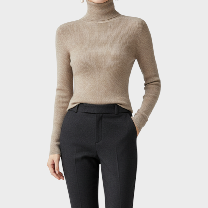 Auria | Μαλακό Ριχτό Μπλουζάκι με Υψηλό Λαιμό