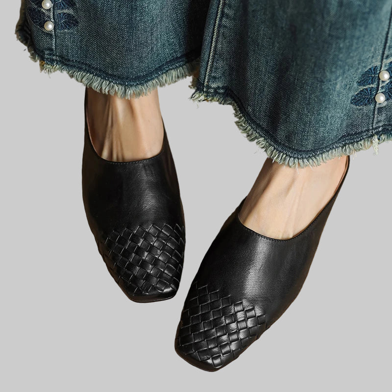 Μουλάρια Nuvella Δερμάτινα Τετράγωνα