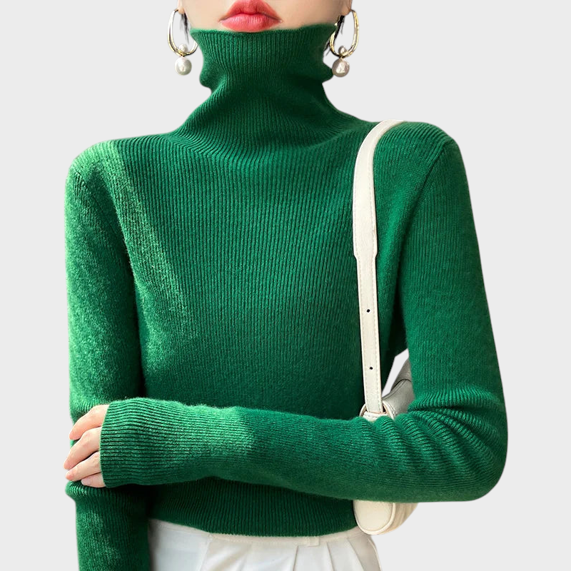 Auria | Μαλακό Ριχτό Μπλουζάκι με Υψηλό Λαιμό