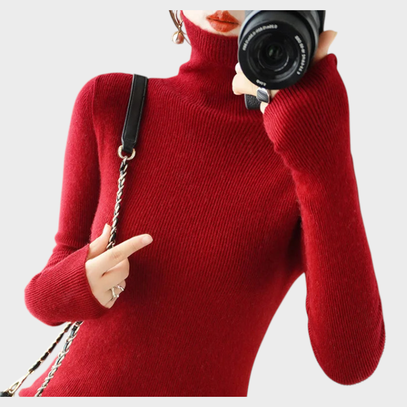 Auria | Μαλακό Ριχτό Μπλουζάκι με Υψηλό Λαιμό