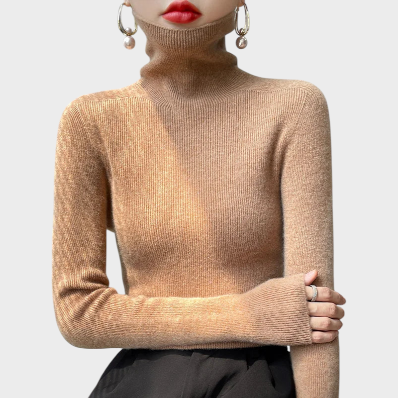 Auria | Μαλακό Ριχτό Μπλουζάκι με Υψηλό Λαιμό