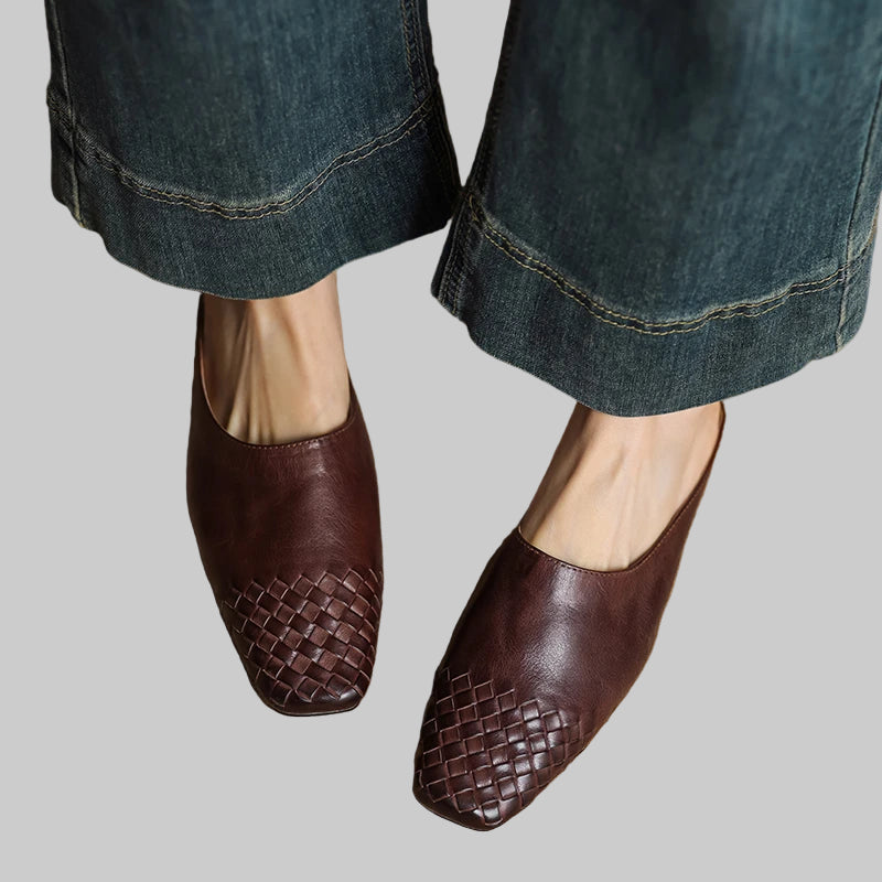 Μουλάρια Nuvella Δερμάτινα Τετράγωνα