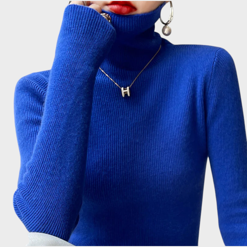 Auria | Μαλακό Ριχτό Μπλουζάκι με Υψηλό Λαιμό