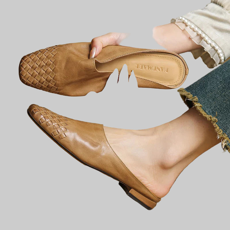 Μουλάρια Nuvella Δερμάτινα Τετράγωνα