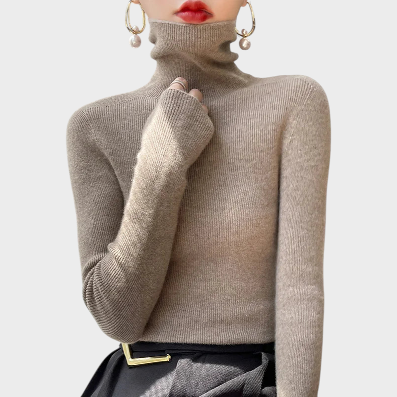 Auria | Μαλακό Ριχτό Μπλουζάκι με Υψηλό Λαιμό