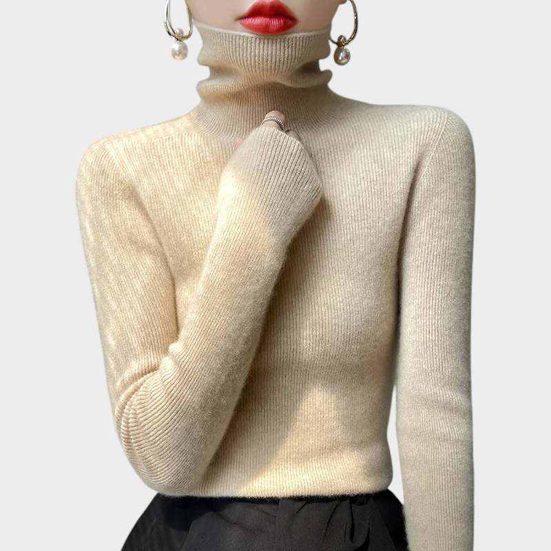 Auria | Μαλακό Ριχτό Μπλουζάκι με Υψηλό Λαιμό