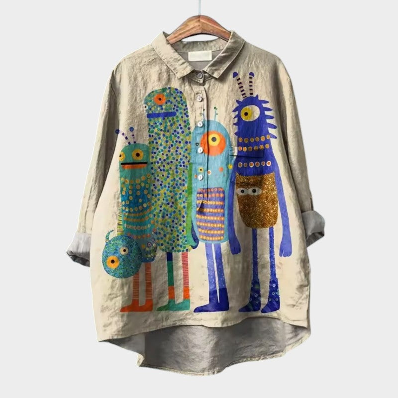 Camila — Premium Μπλούζα με Δαντελένιο Τελείωμα