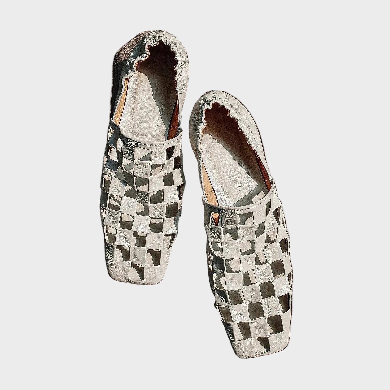 Angela- Καρό Ιταλικά Δερμάτινα Μοκασίνια