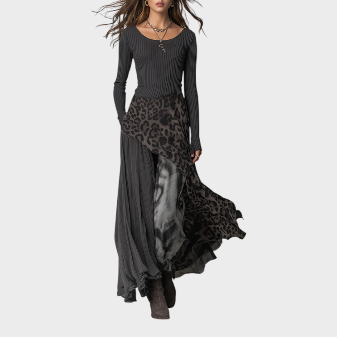 Jazzlyn | Γκρι Πιτ Ράγες Λεοπάρ Σχέδιο Σπασμένο Ακανόνιστο Σαλονάκι