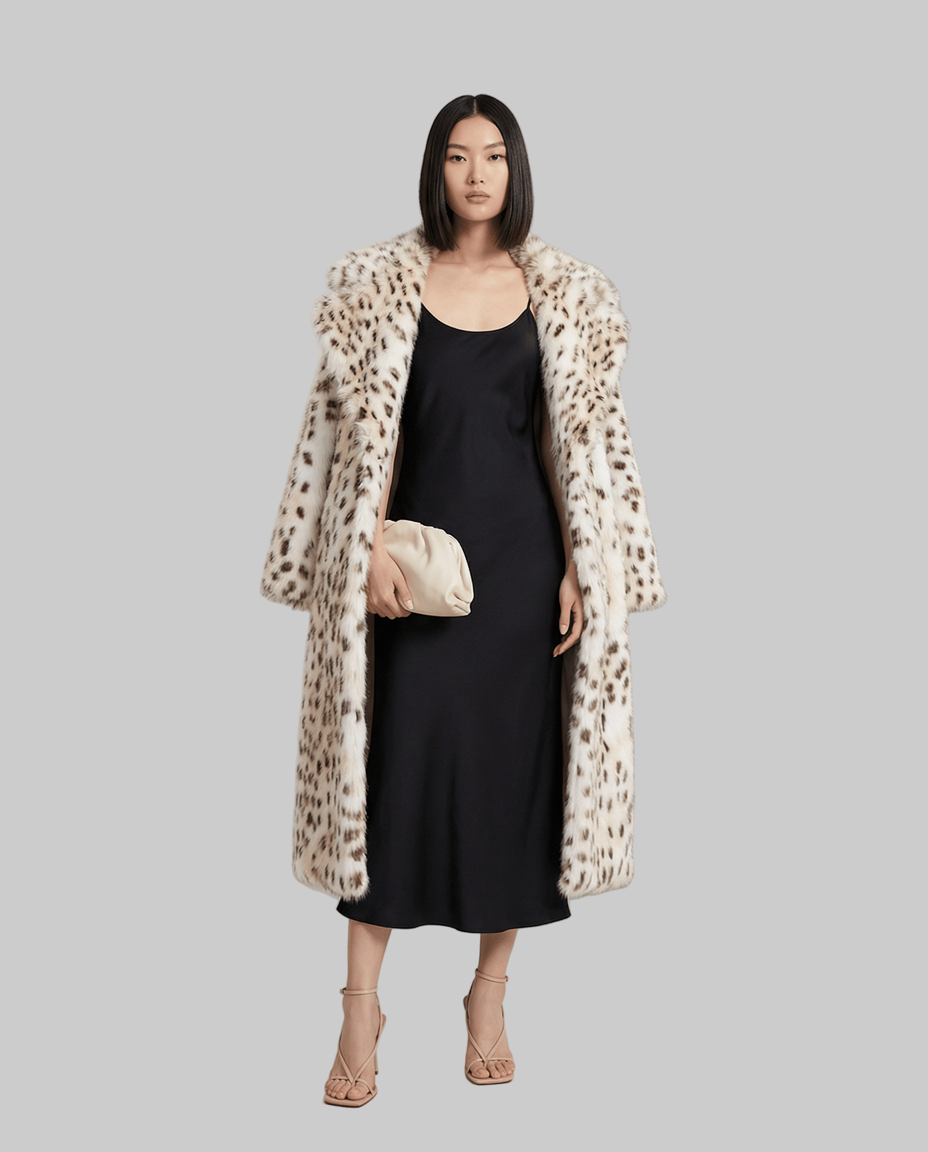 Asteria παλτό από ψεύτικη γούνα με σχέδιο χιονό-λεοπάρ