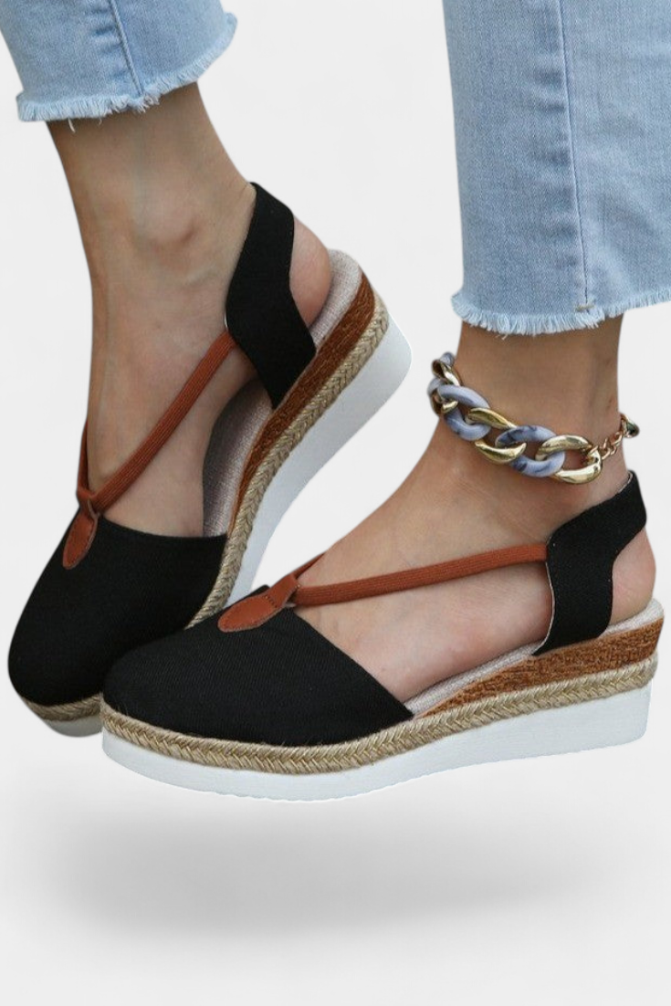 Eunate Σαντάλια με εφέ γιούτας και φυσική λεπτομέρεια