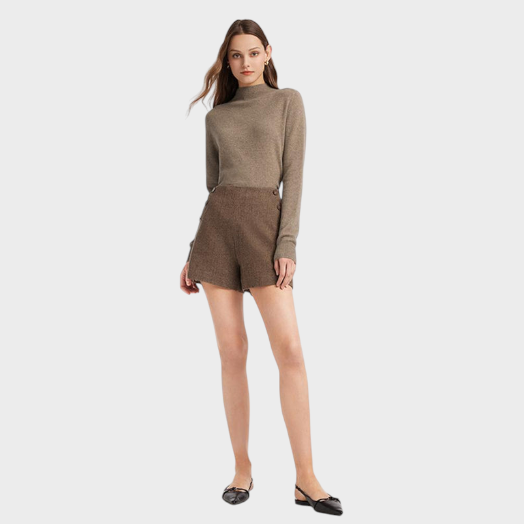 Divine | Γυναικείο Πουλόβερ Cashmere με Ψηλό Λαιμό